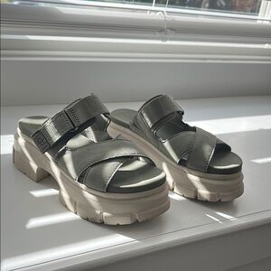 Chunky Platform Sandals in Olive Green by UGG